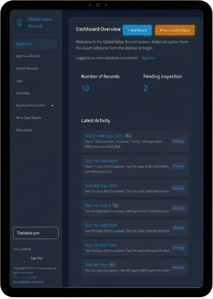Global Valve Record & Asset Lifecycle Portal