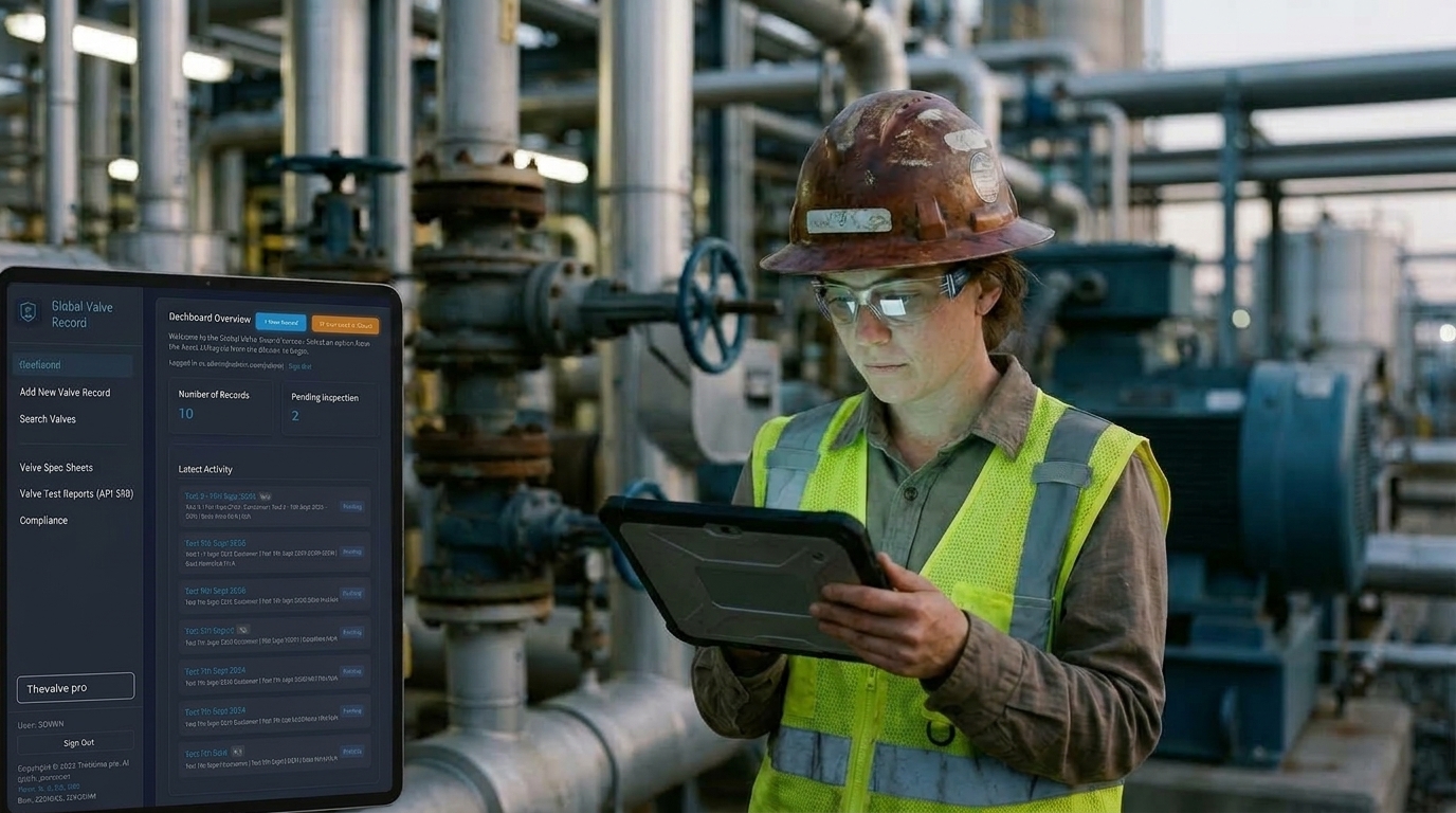 Turnaround Engineer Auditing Live Digital Valve Twin on site